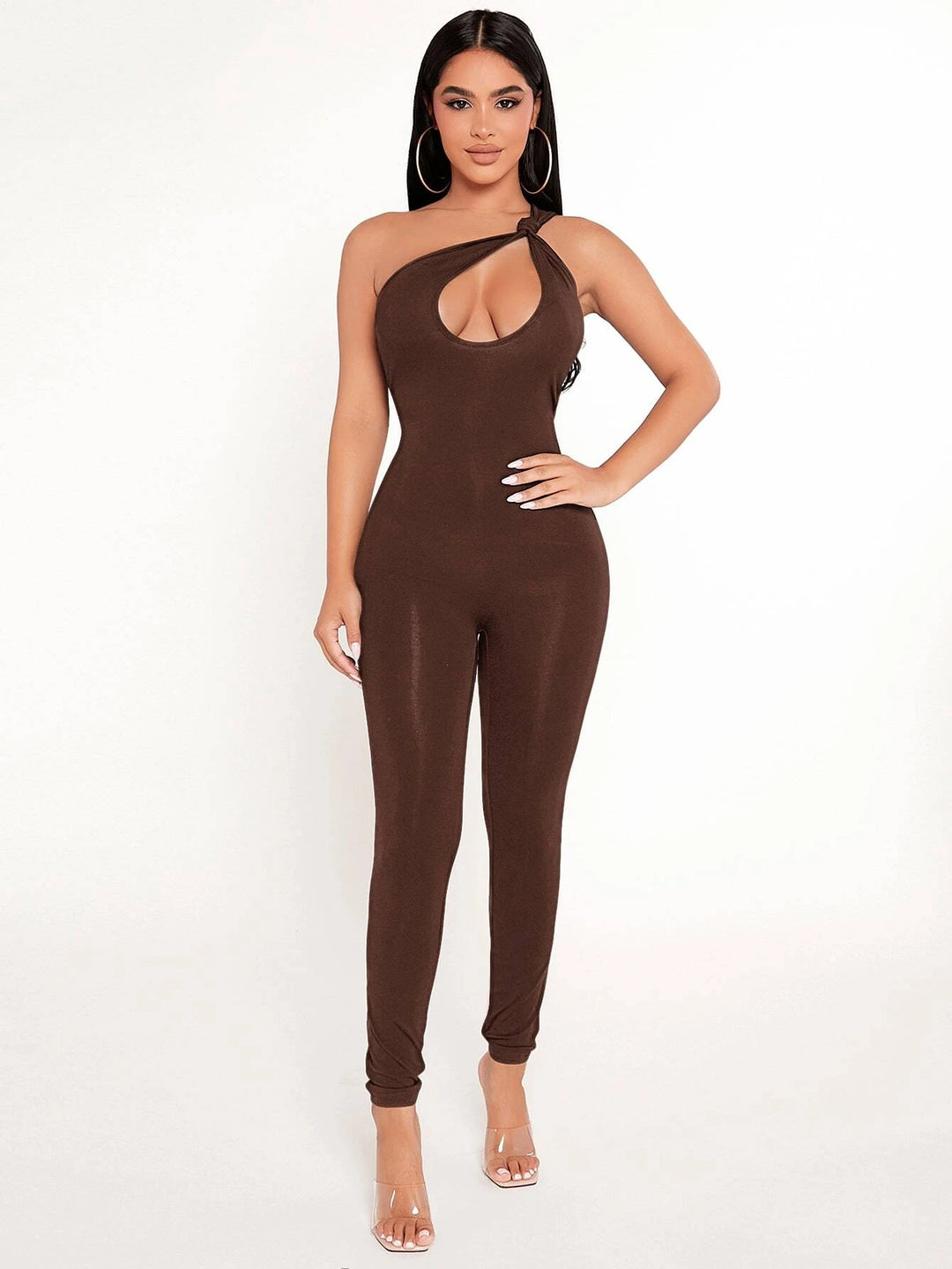 One Shoulder Unitard Jumpsuit