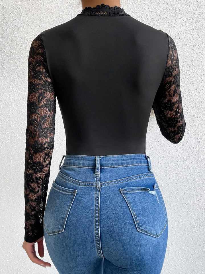 Lace Mock Neck Bodysuit