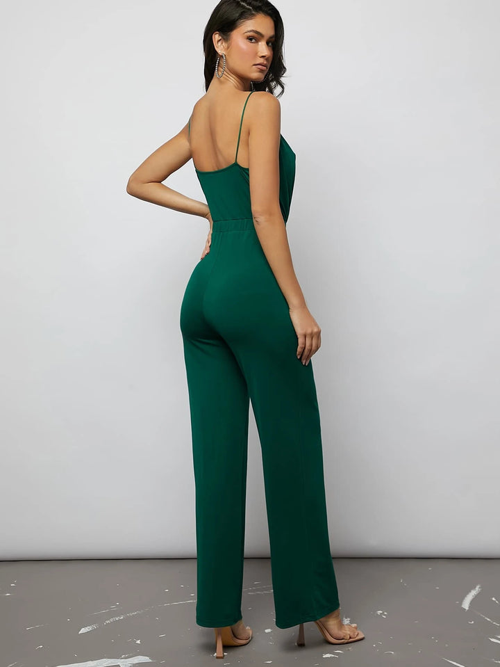 Draped Front Cami Jumpsuit