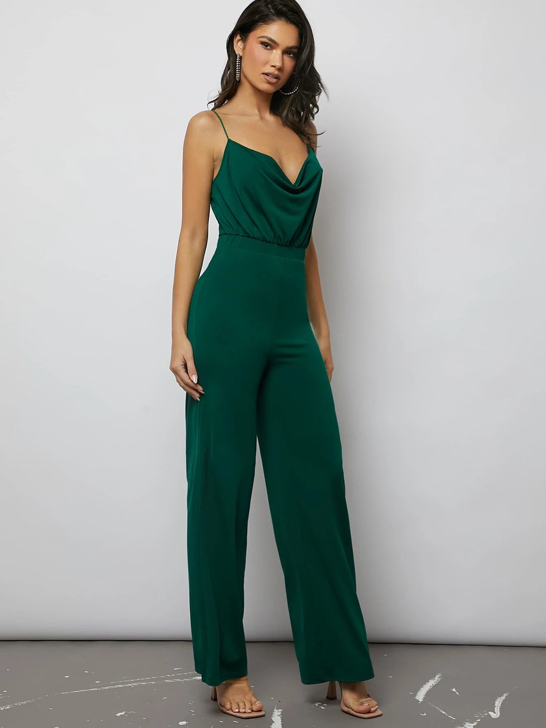 Draped Front Cami Jumpsuit