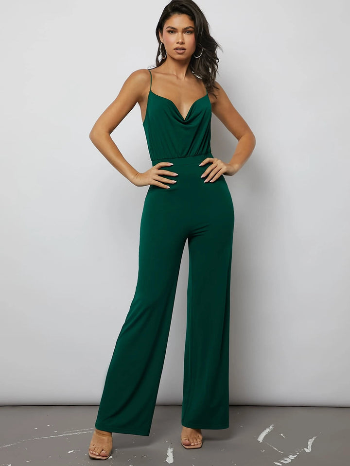 Draped Front Cami Jumpsuit