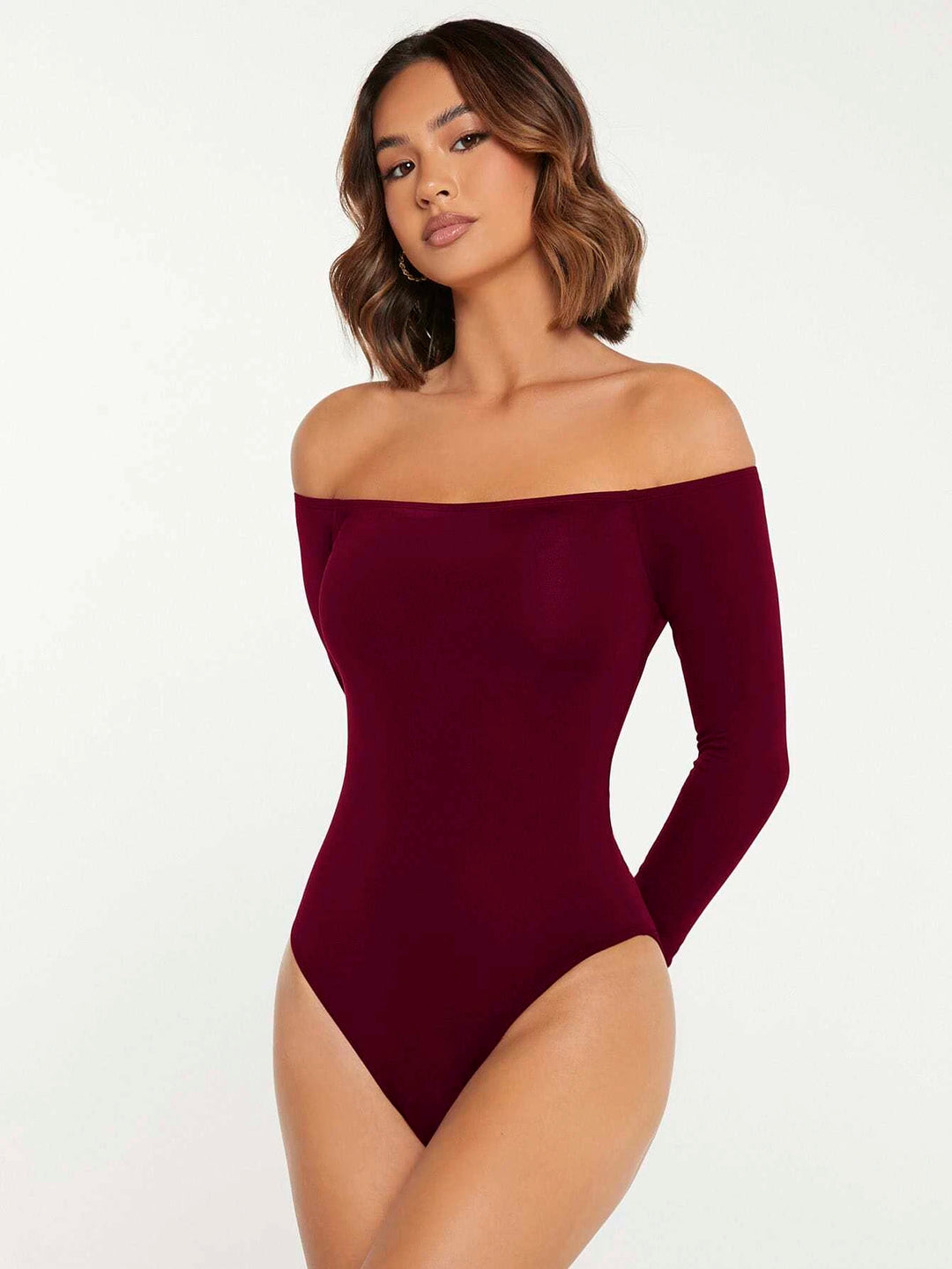 Solid Coloured Off Shoulder Bodysuit