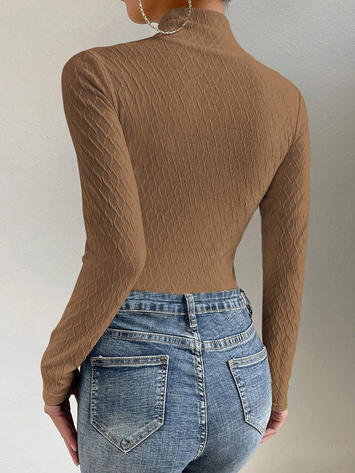 Solid Mock Neck Bodysuit