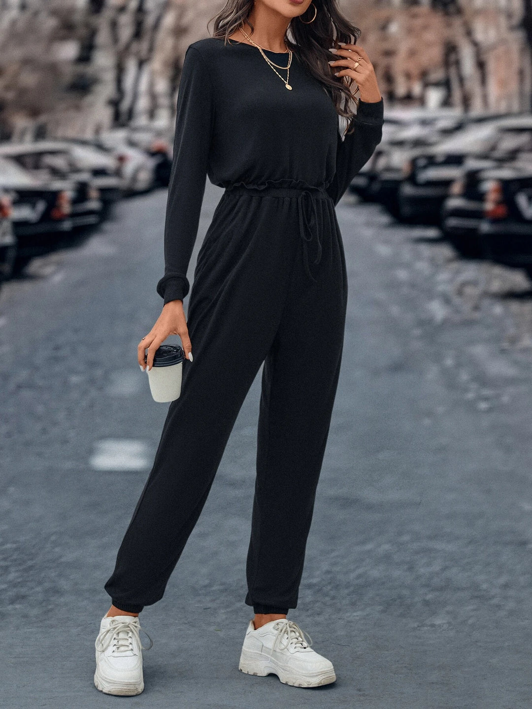 Casual Long Sleeve Jumpsuit