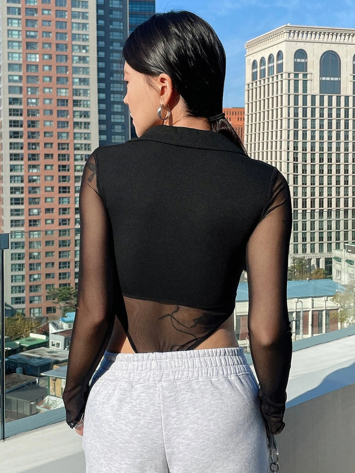 Long Sleeve Mesh Bodysuit