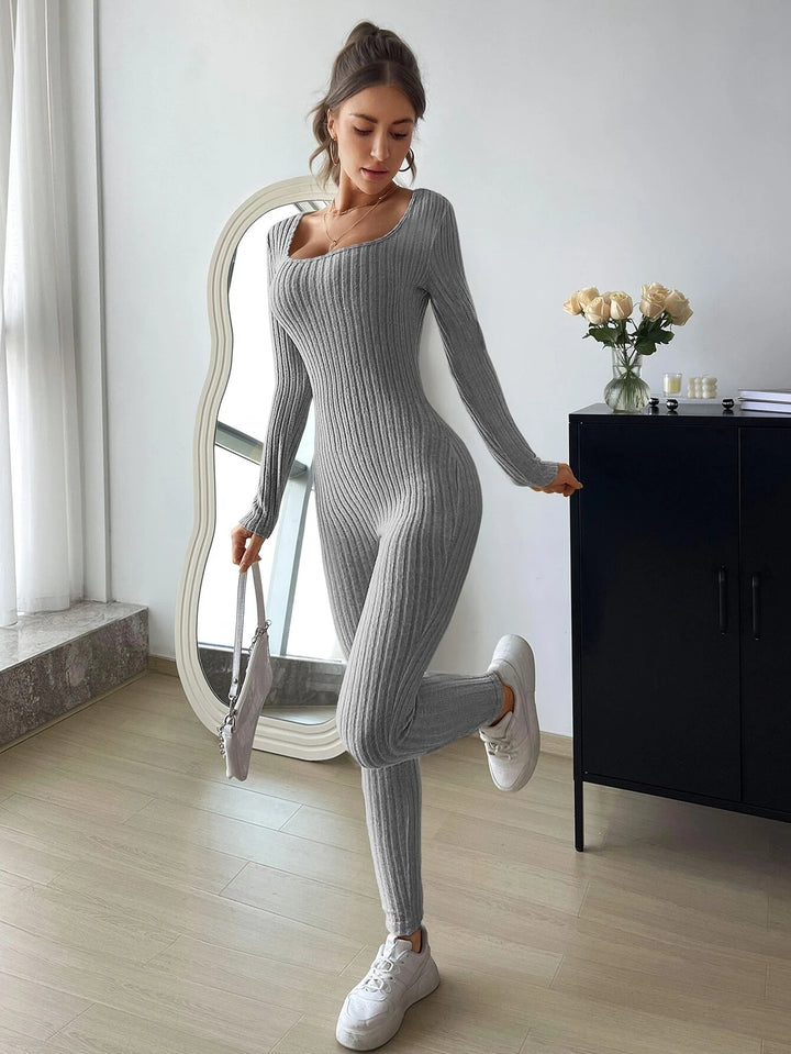 Scoop Neck Unitard Jumpsuit