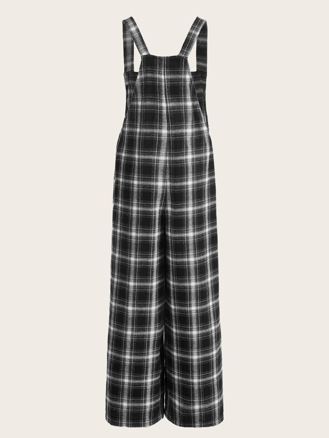 Plaid Print Overall Jumpsuit Without Tee
