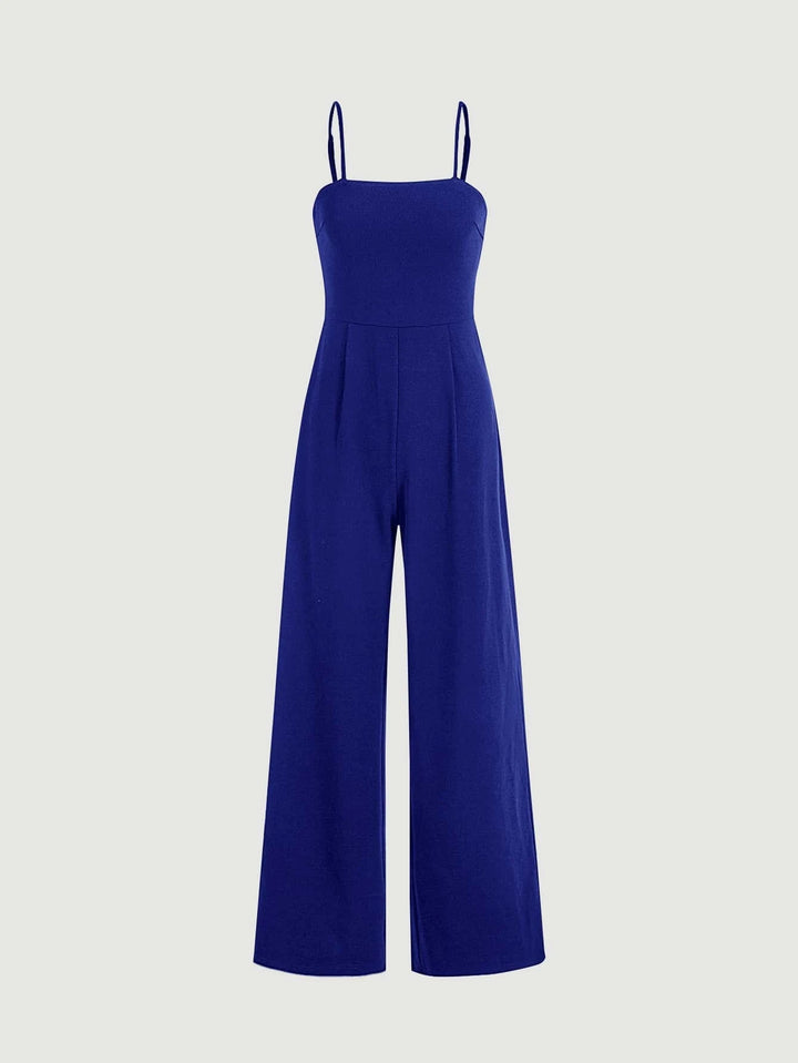 Plicated Detail Cami Jumpsuit