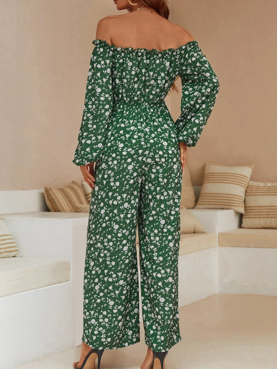 Floral Print Off Shoulder Jumpsuit