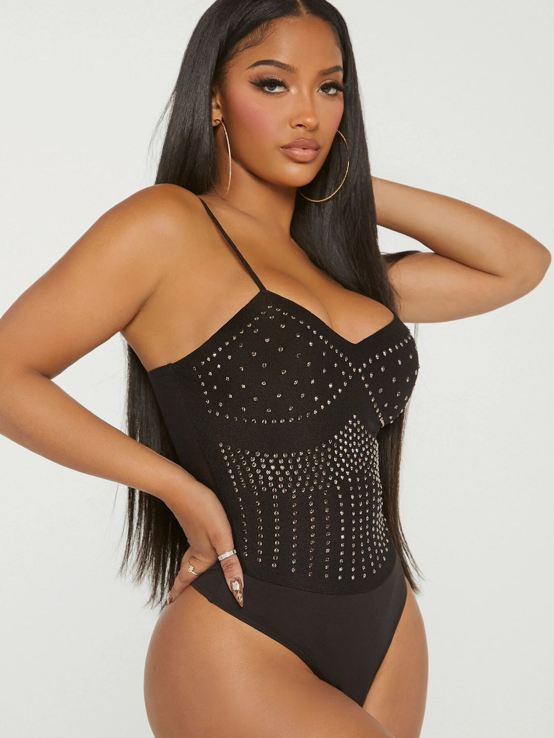 Rhinestone Detail Cami Bodysuit