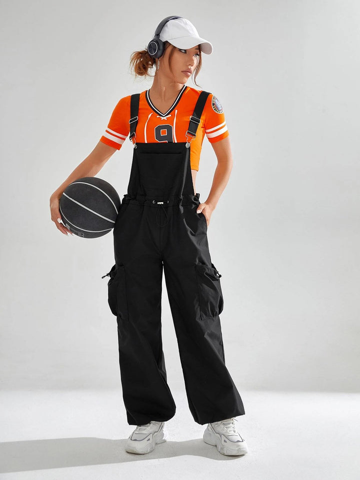 Flap Pocket Overall Jumpsuit Without Tee