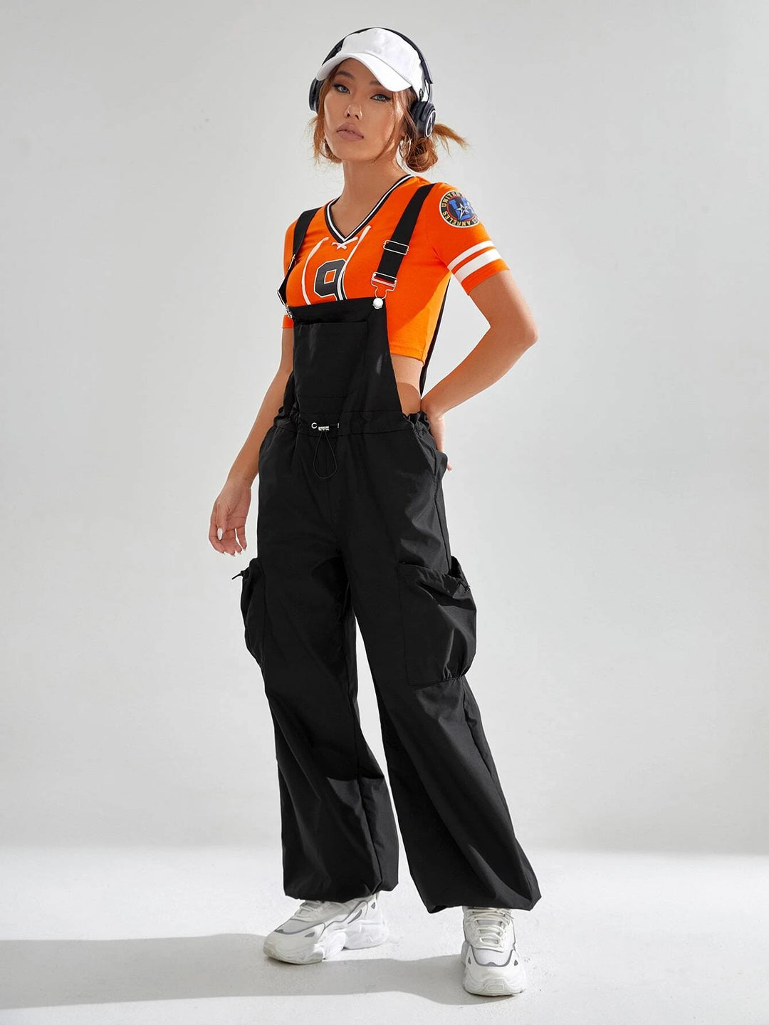 Flap Pocket Overall Jumpsuit Without Tee