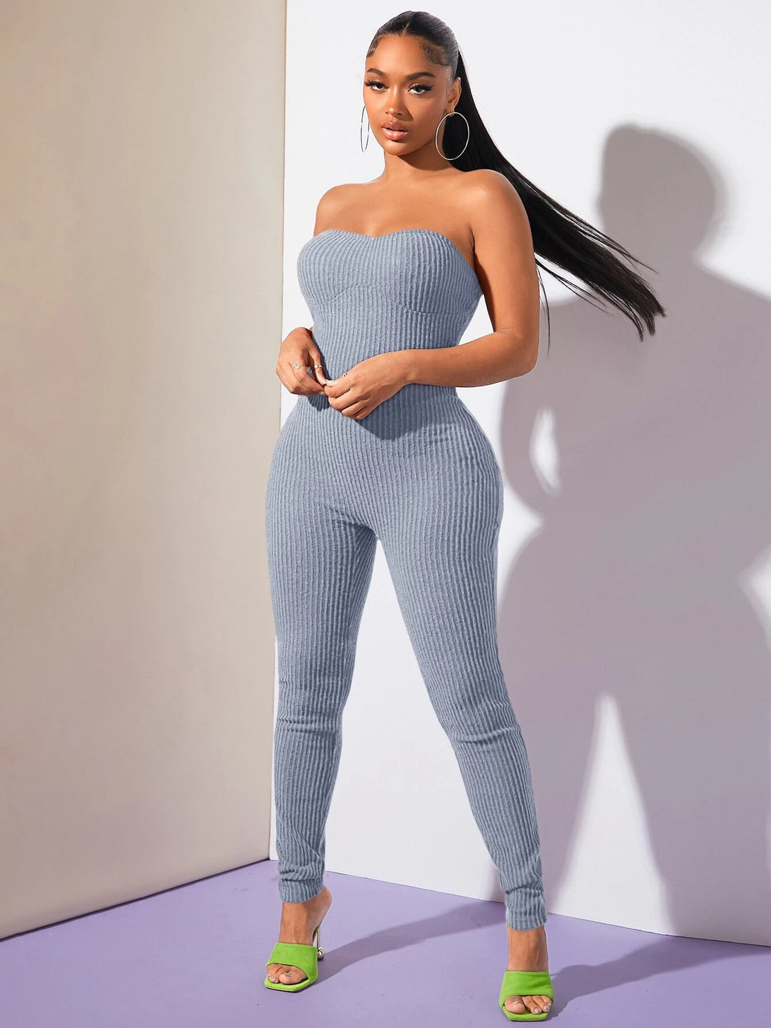 Solid Colored Sleeveless Unitard Jumpsuit