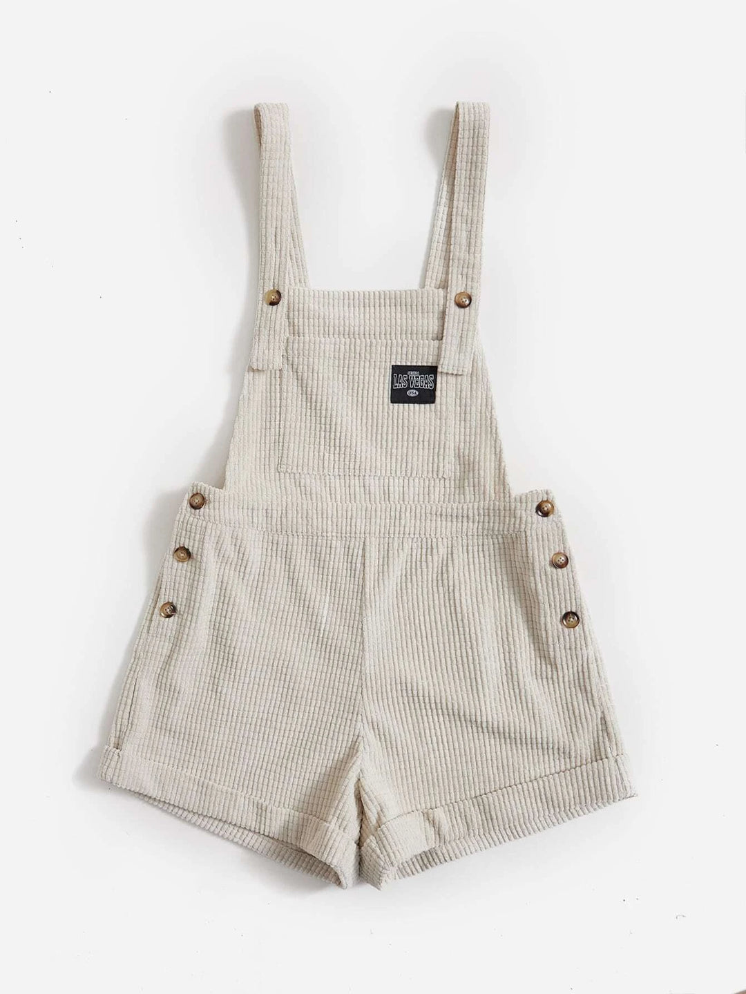 Patch Detail Overall Romper Without Tee