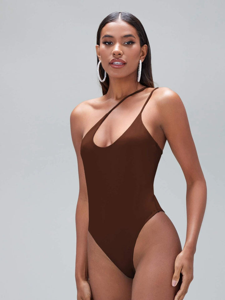 Solid Coloured One Shoulder Bodysuit