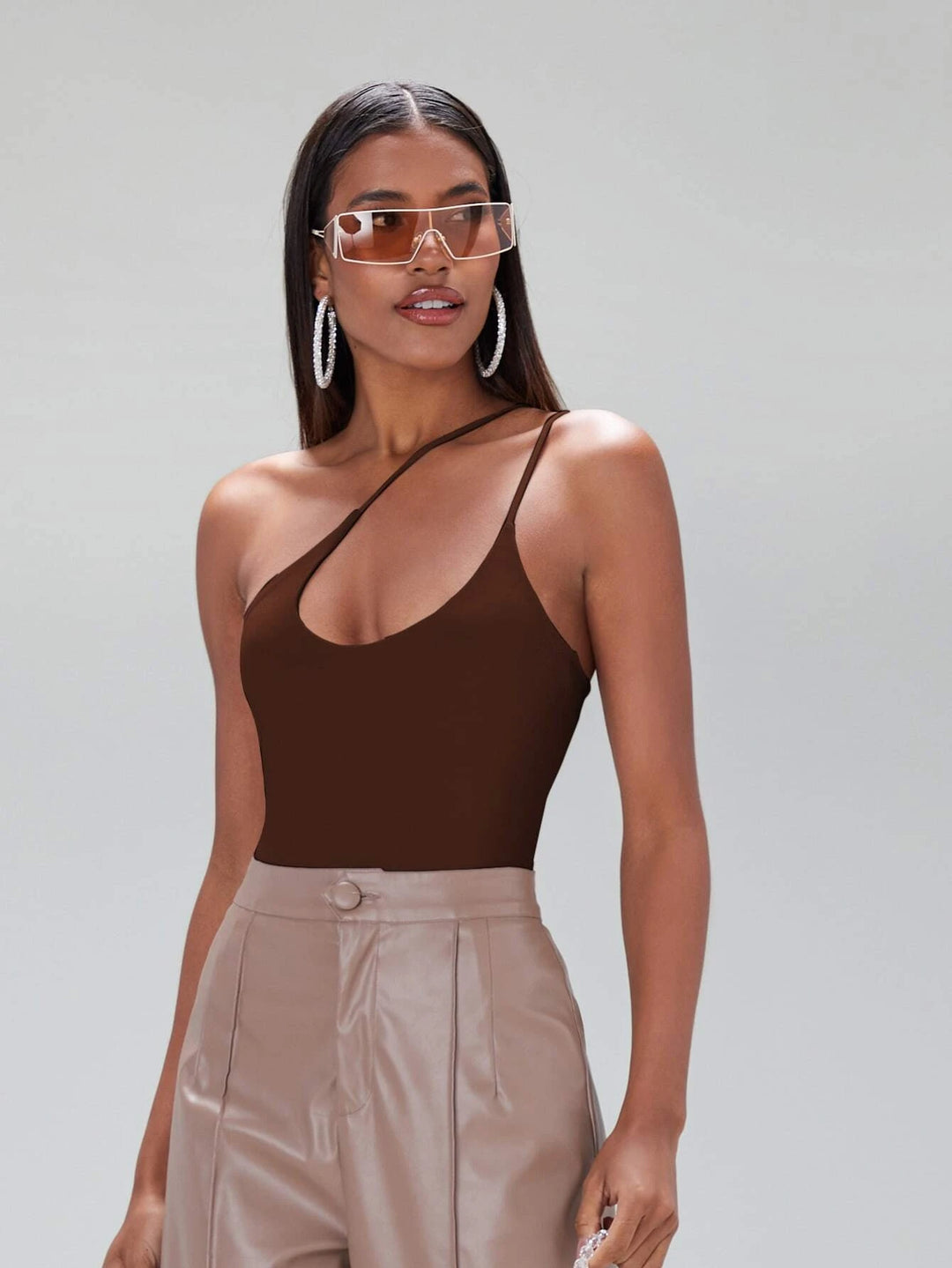 Solid Coloured One Shoulder Bodysuit