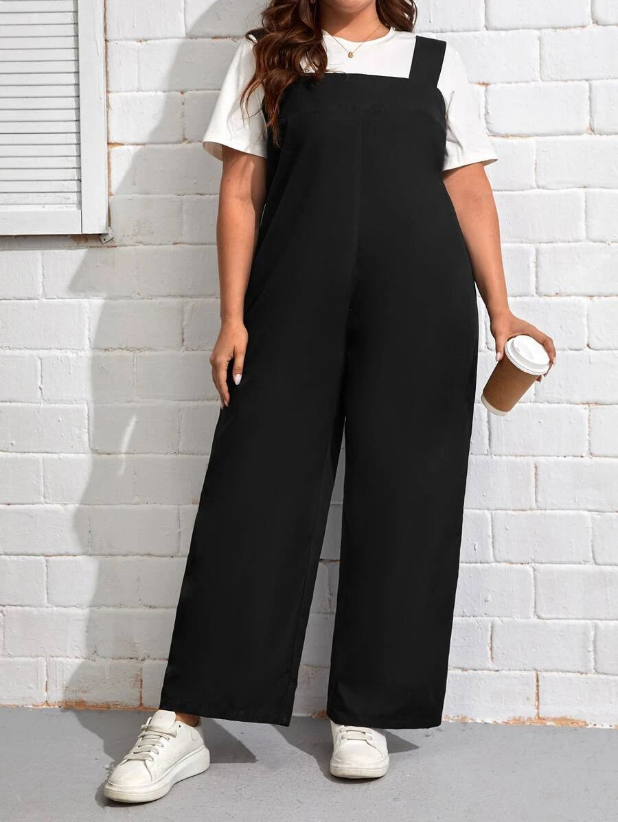 Wide Leg Overalls Without Tee