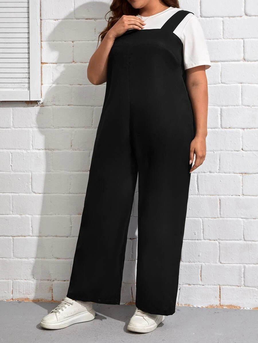 Wide Leg Overalls Without Tee