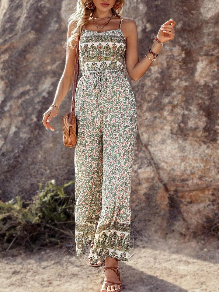 Long Floral Print Cami Jumpsuit