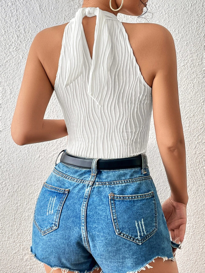 Sleeveless Slim Fit Halter Bodysuit