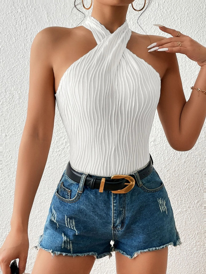 Sleeveless Slim Fit Halter Bodysuit