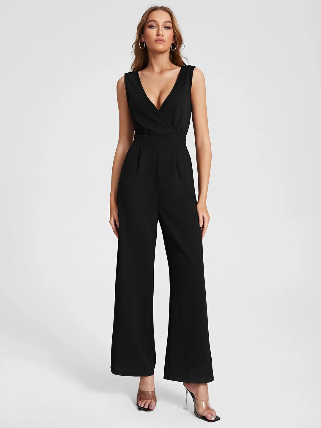 Contrast Laced Backless Jumpsuit