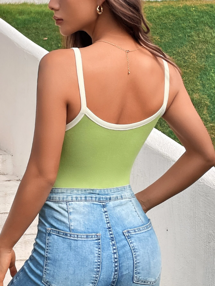 Contrast Binding Cami Bodysuit