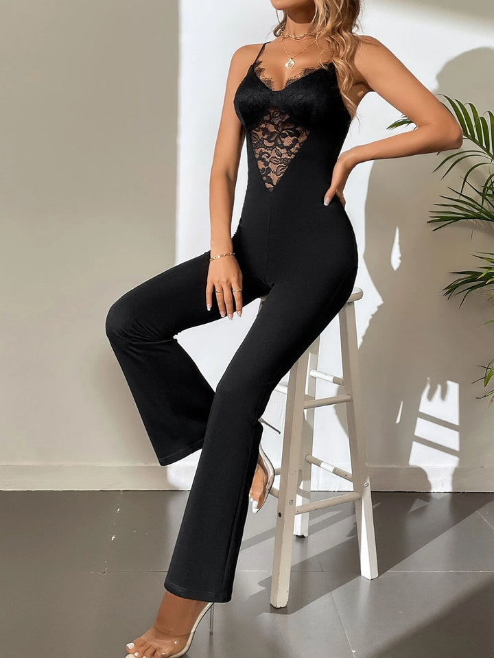 Elegant Tall Contrast Lace Jumpsuit