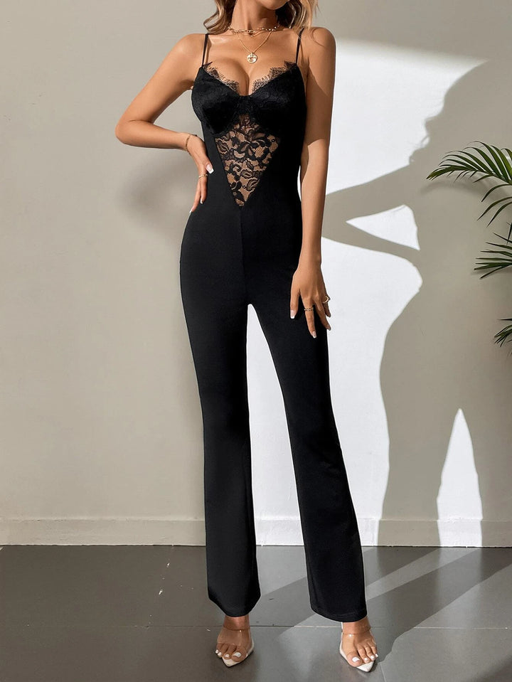 Elegant Tall Contrast Lace Jumpsuit