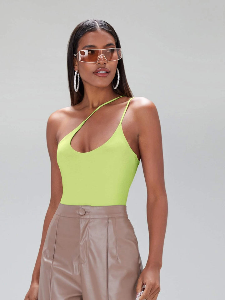 Solid Coloured One Shoulder Bodysuit