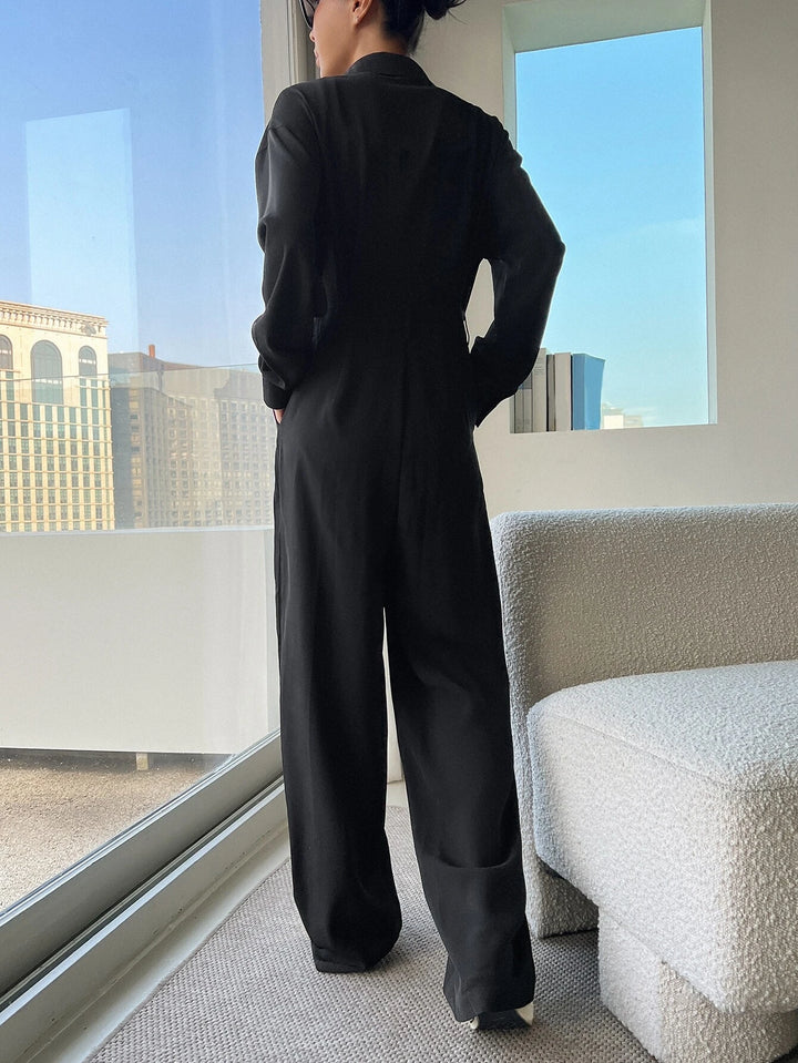 Long Sleeve Jumpsuit Without Belt