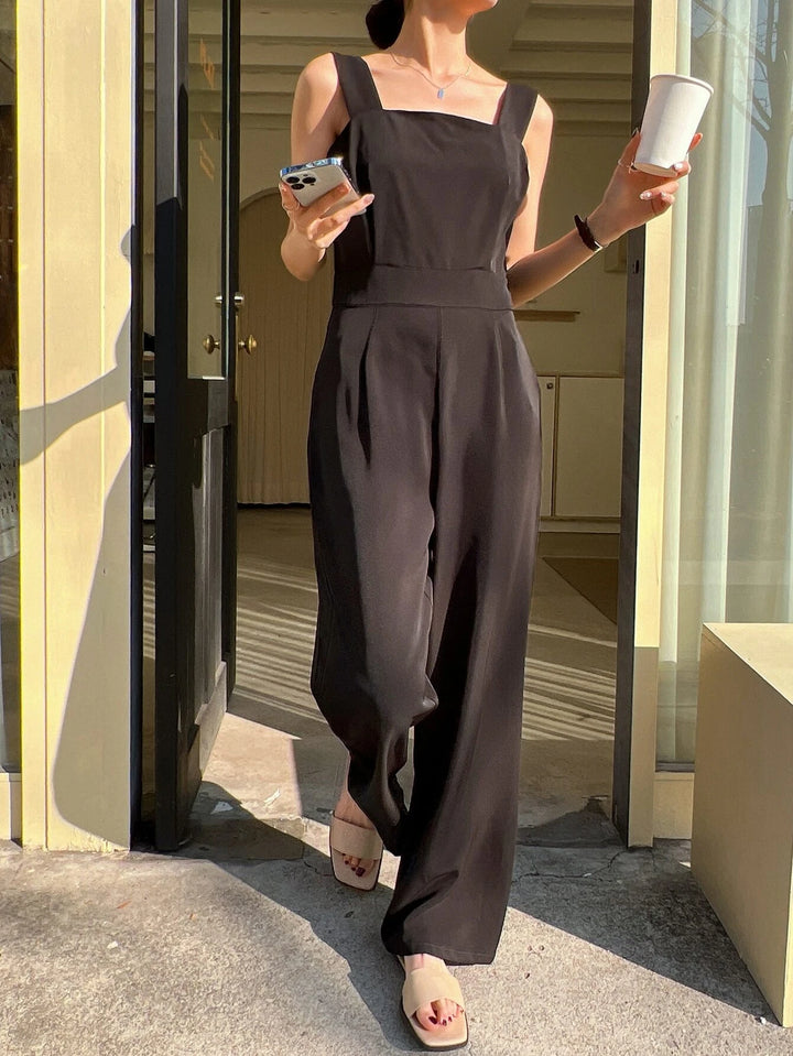 Sleeveless Wide Straps Jumpsuit