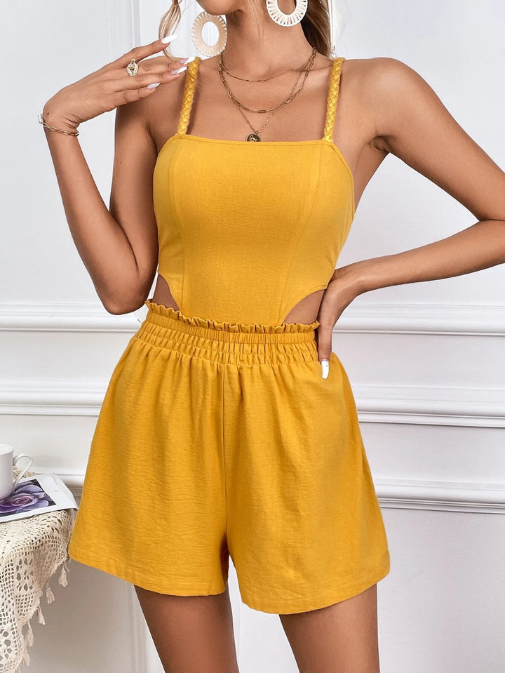 Backless Bow Cami Romper