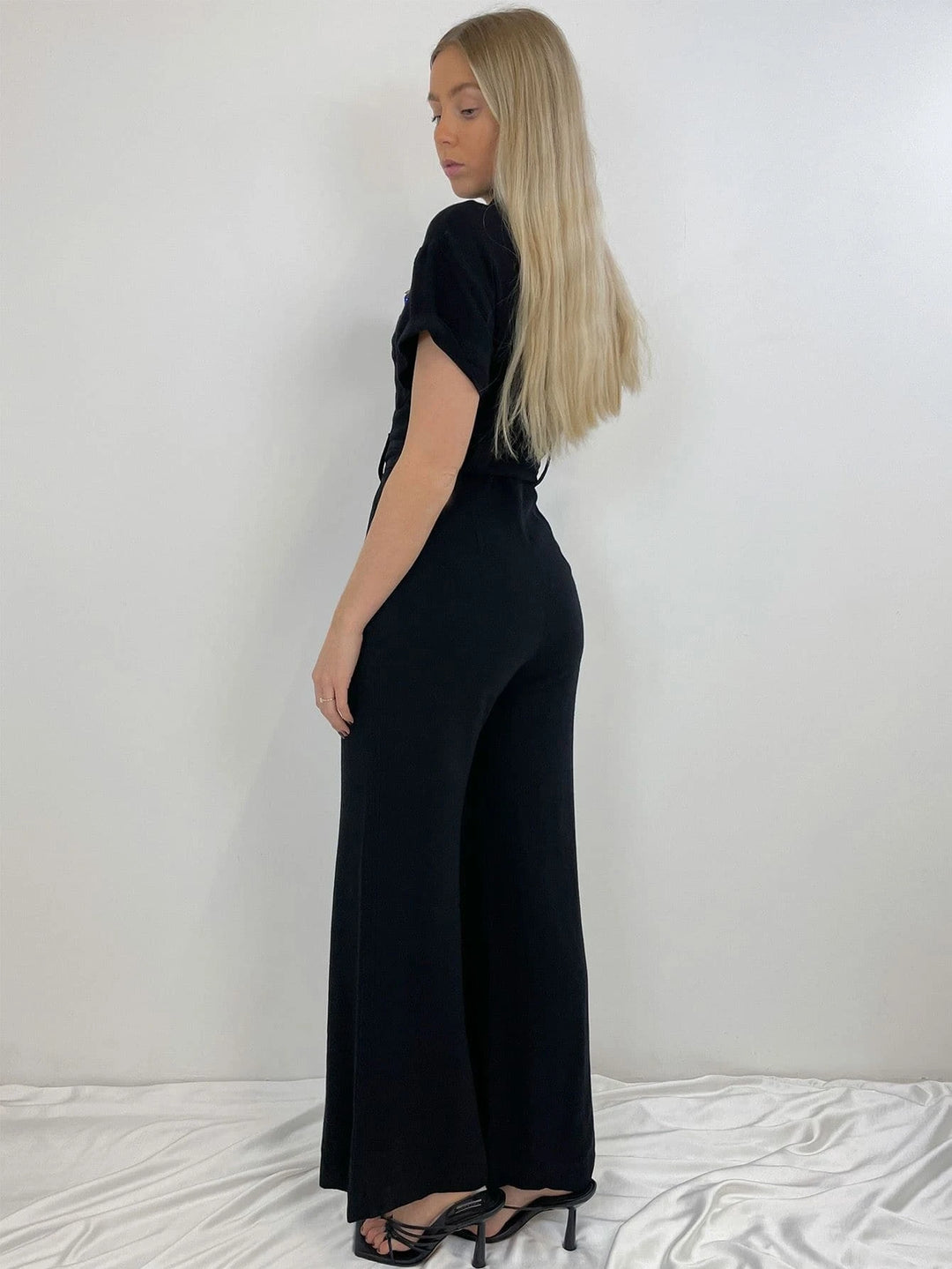 Button Front Belted Jumpsuit