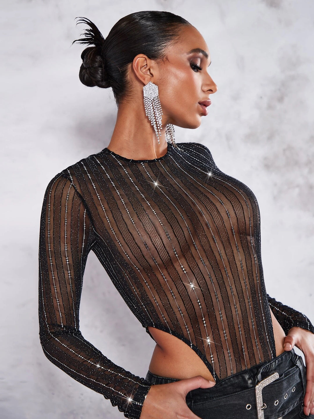 Long Sleeve Mesh Bodysuit