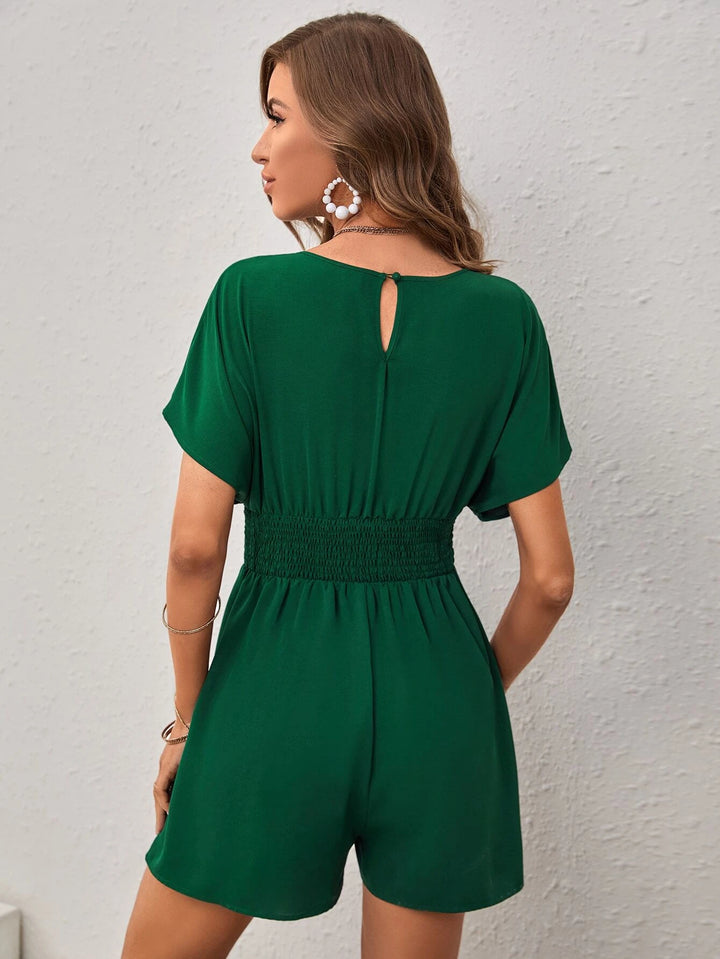 Solid Coloured Batwing Sleeve Romper