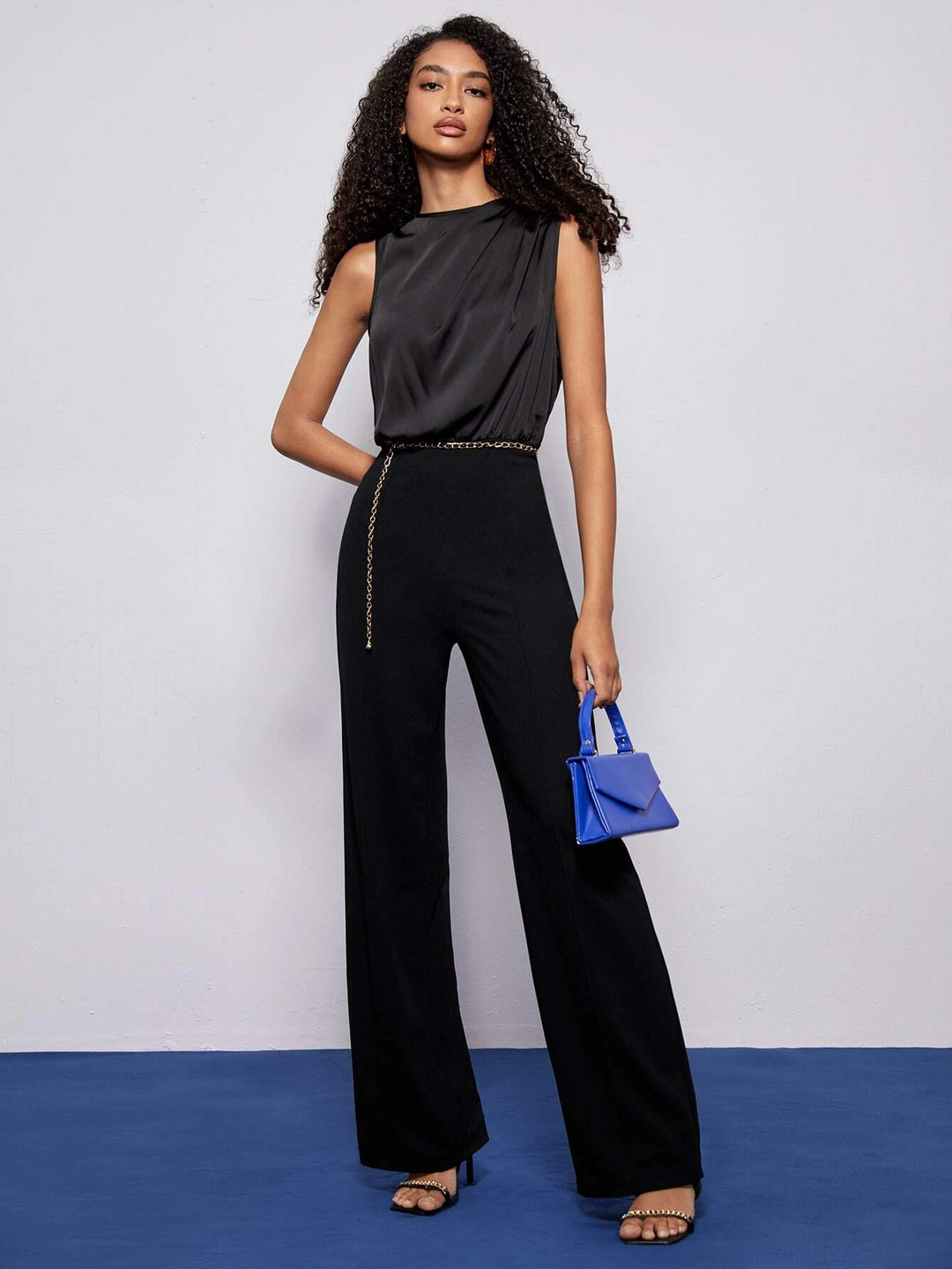 Sleeveless Satin Tank Jumpsuit