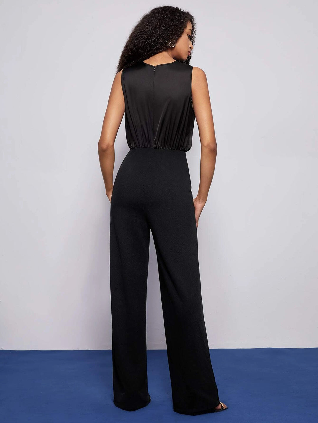 Sleeveless Satin Tank Jumpsuit