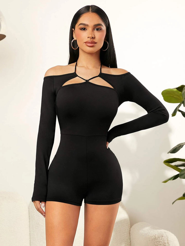 Cut Out Unitard Romper