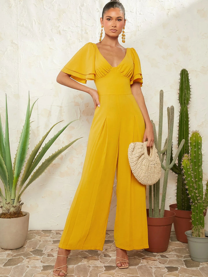Butterfly Sleeve Long Length Jumpsuit