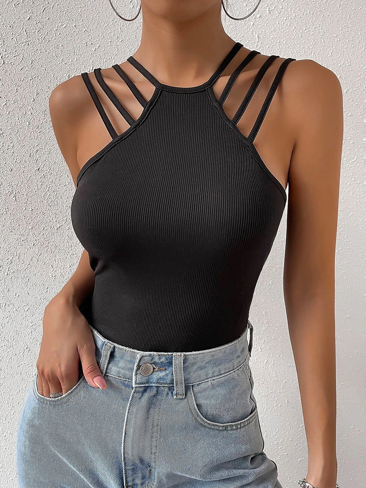 Casual Halter Neck Bodysuit