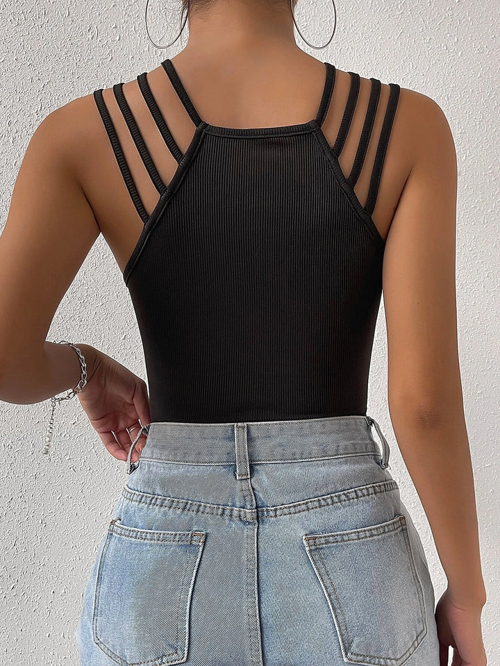 Casual Halter Neck Bodysuit