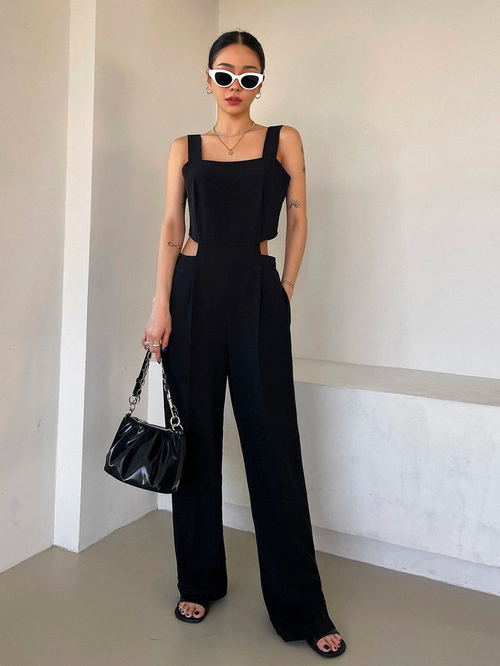 Slant Pocket Sleeveless Jumpsuit