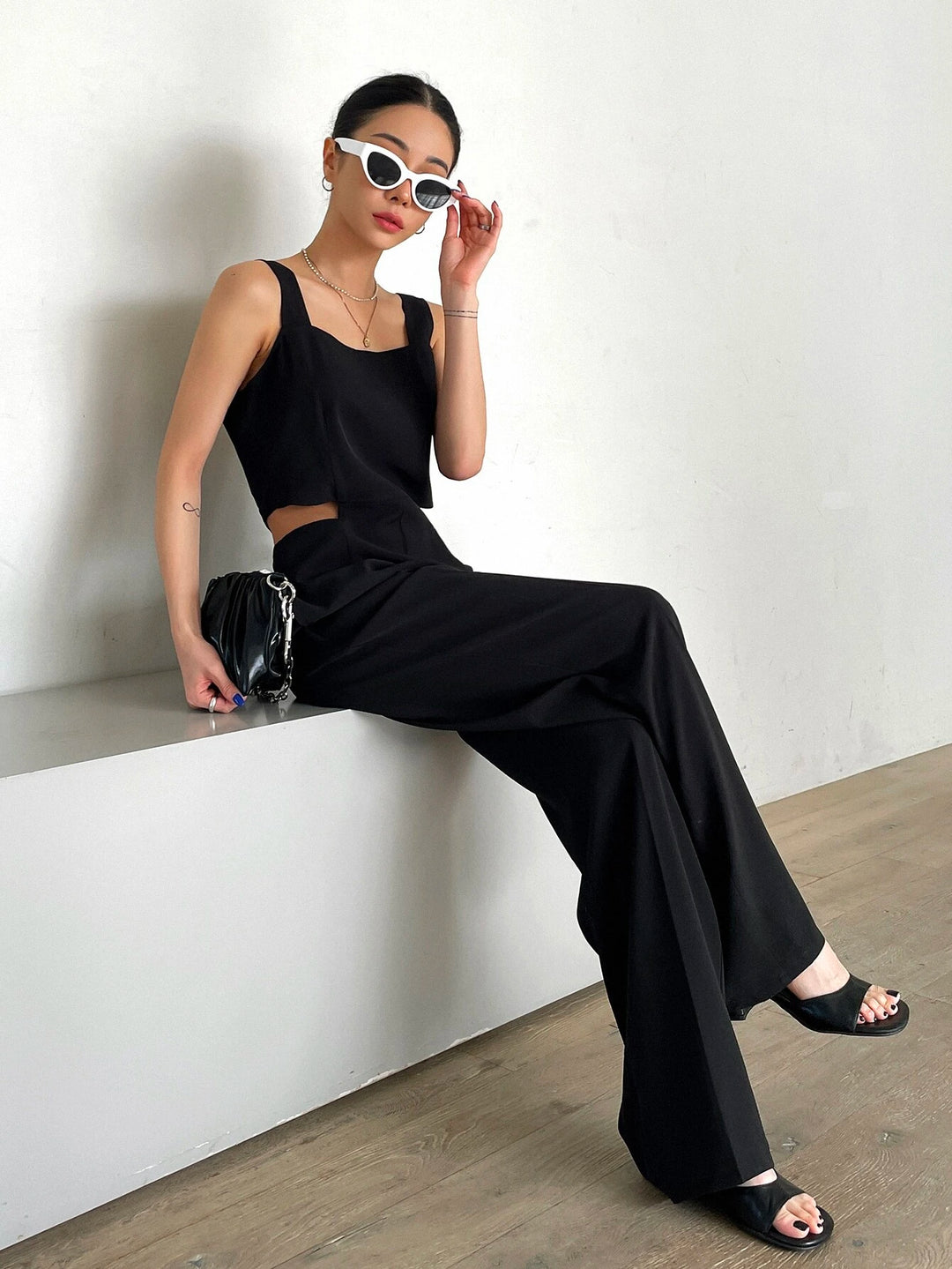 Slant Pocket Sleeveless Jumpsuit