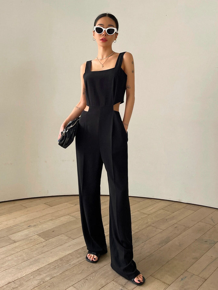 Slant Pocket Sleeveless Jumpsuit