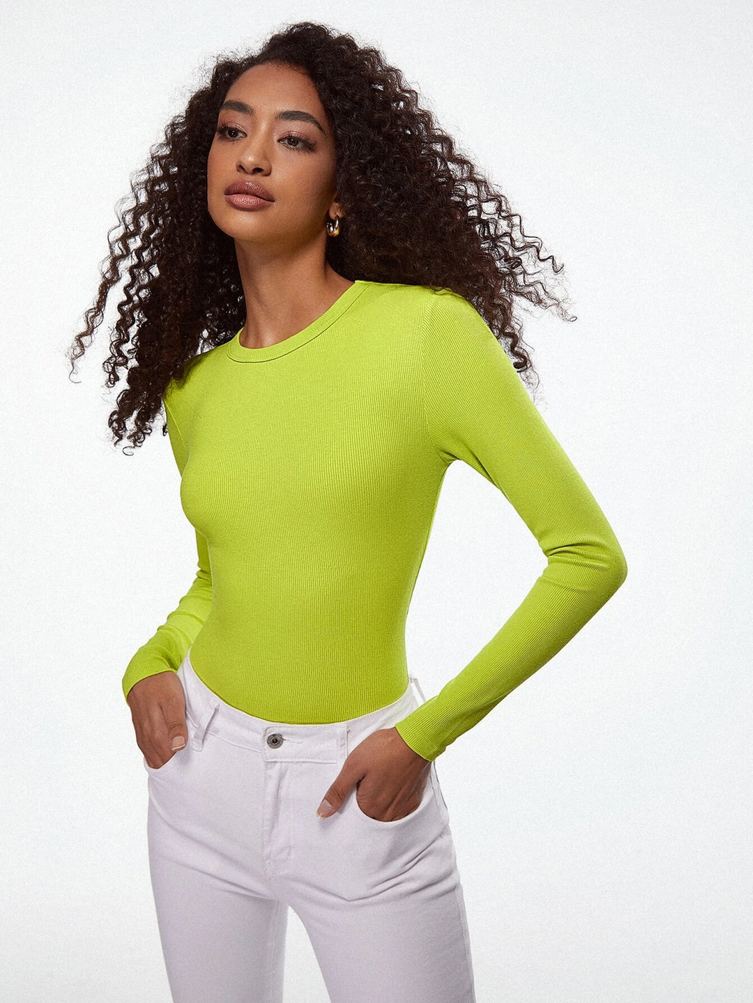 Cotton Solid Ribbed Knit Bodysuit