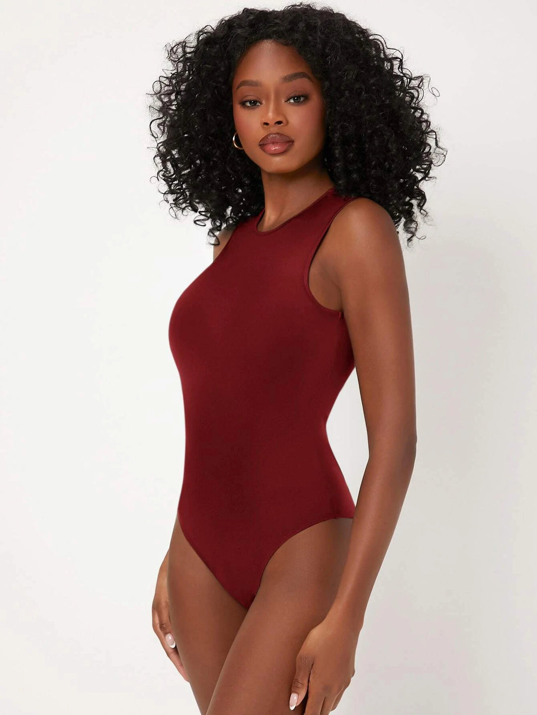 Round Neck Fitted Tank Bodysuit