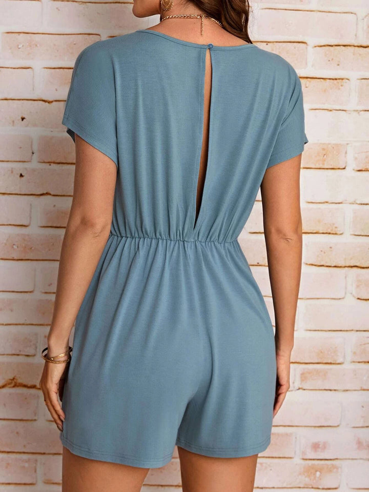 Batwing Sleeve Knot Front Romper