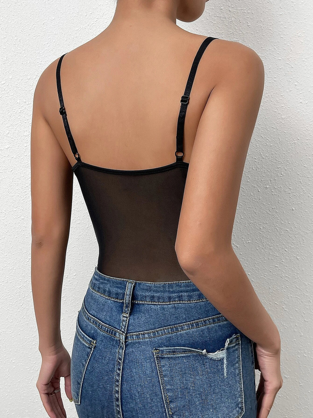 Slim Fit Mesh Cami Bodysuit