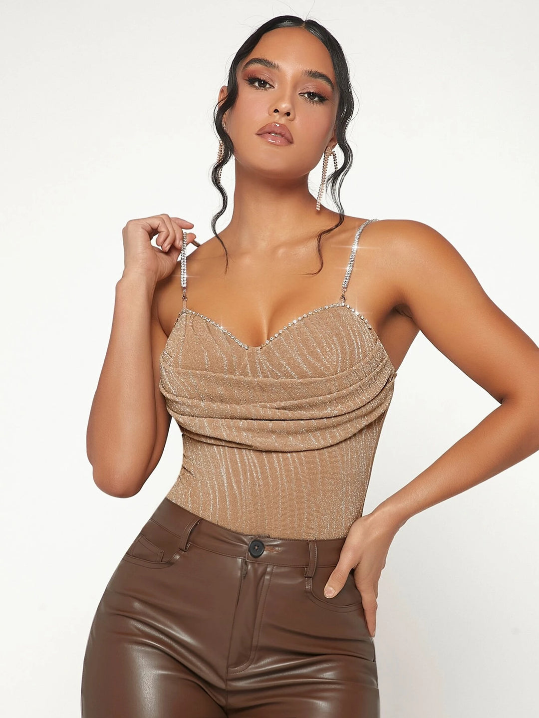 Slim Fit Ruched Cami Bodysuit